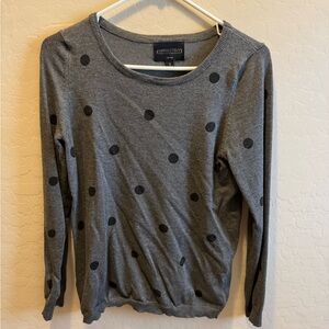 Gray & Black Polka Dot Sweater